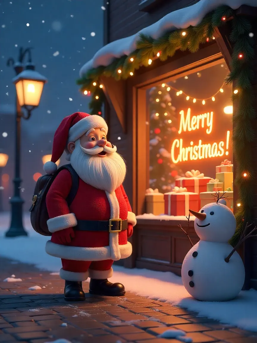 Scandinavian-style minimalist Christmas illustration with cozy warm palette