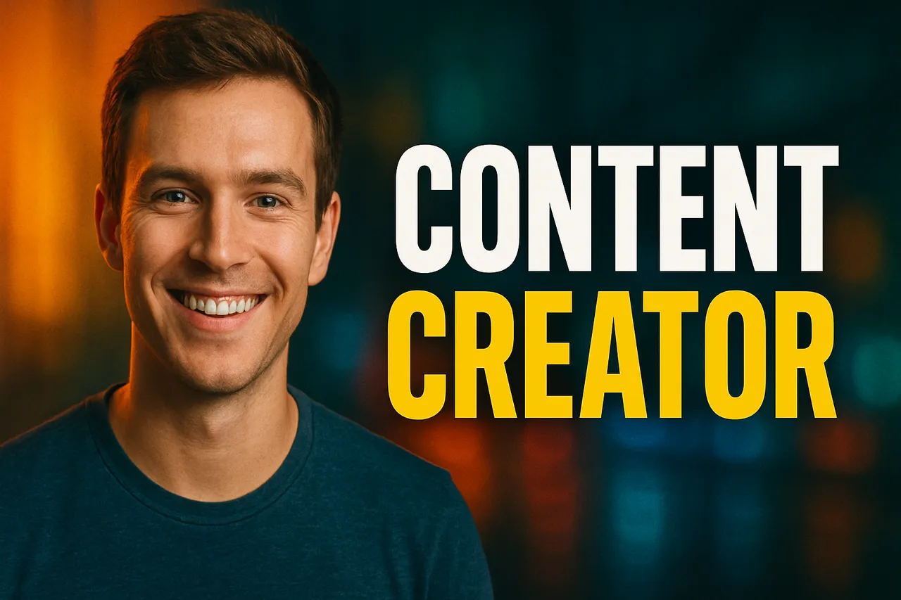 AI-generated YouTube thumbnail image featuring a creator portrait with bright colors and text overlay