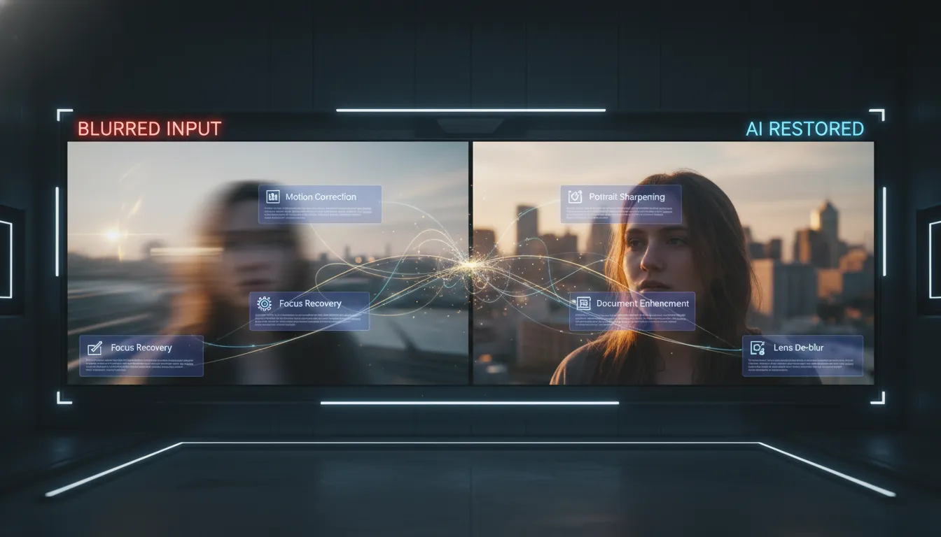 KI-Bild-Enschärfungswerkzeug — Schärfe & Klarheit mit einem Klick wiederherstellen | Createimg.ai